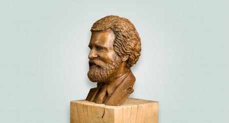 Bronzen borstbeeld man met baard