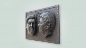 Bronzen plaquette Express Wear Bedrijfsoverdracht