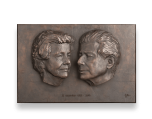 bronzen plaquette huwelijk