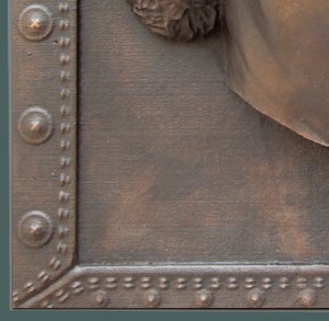 Eigen gemaakte omlijsting bronzen plaquette