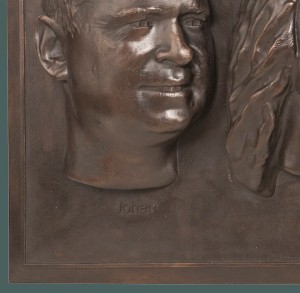 kader omlijsting van plaquette in brons