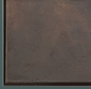 afschuining als optie voor omlijsting van een bronzen plaquette