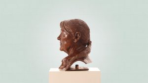Brons borstbeeld van een vrouw passe partout