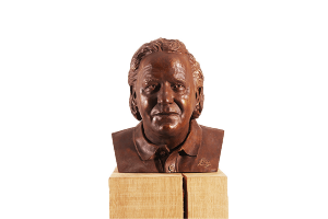 Brons borstbeeld op sokkel met bruine patina